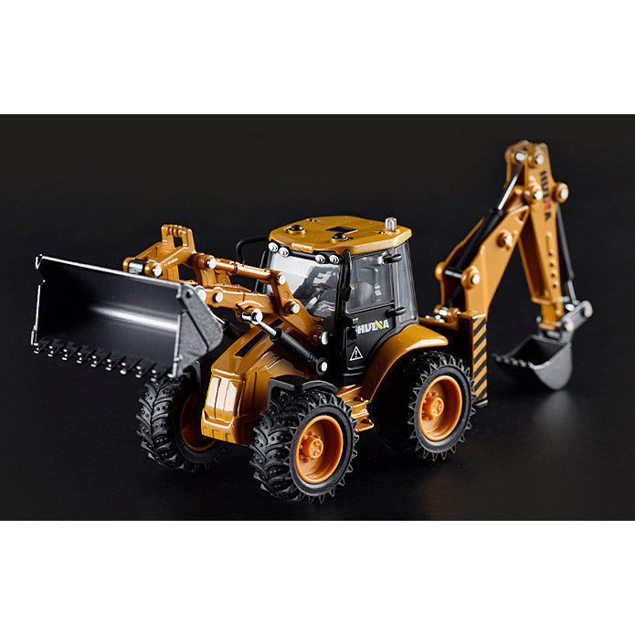 Miniatura de Retroescavadeira em Metal HUINA