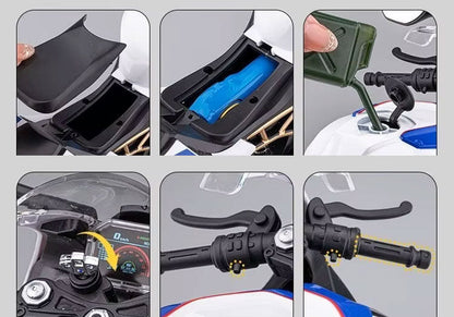 BMW S1000RR – Miniatura 1:6 com Spray no Escapamento e Funções Interativas