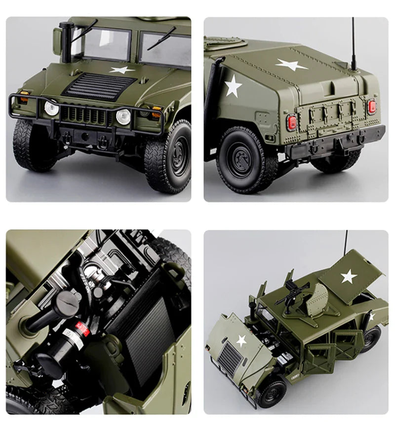 Humvee Militar KDW – Miniatura 1:18 de Alta Precisão