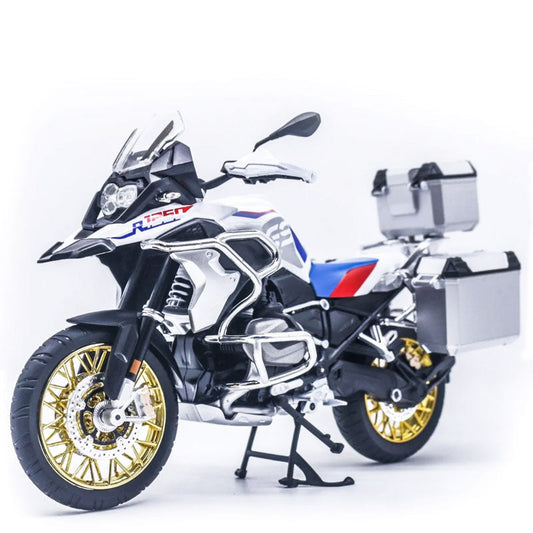 Miniatura Gigante de BMW R1250 GS ADV com Alforjes em Escala 1:9